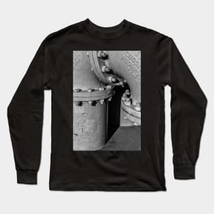 Industrial Pipe in Black and White Long Sleeve T-Shirt